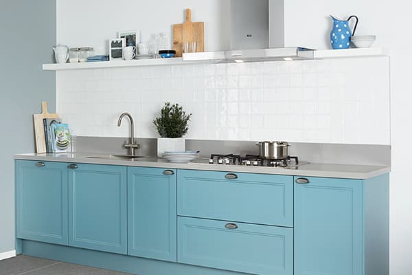 Landelijke blauwe keuken