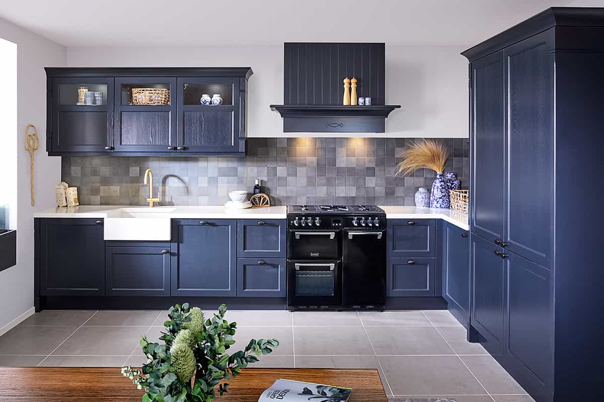 Donkerblauwe keuken