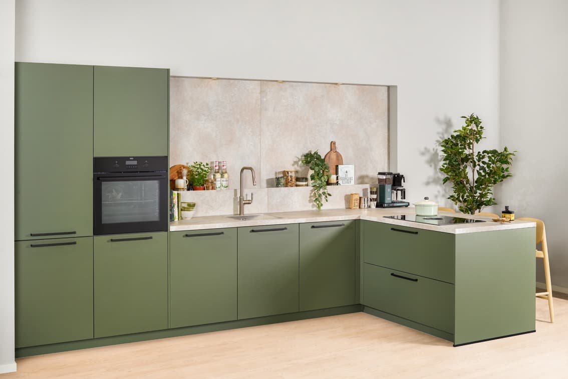 Olijfgroene keuken