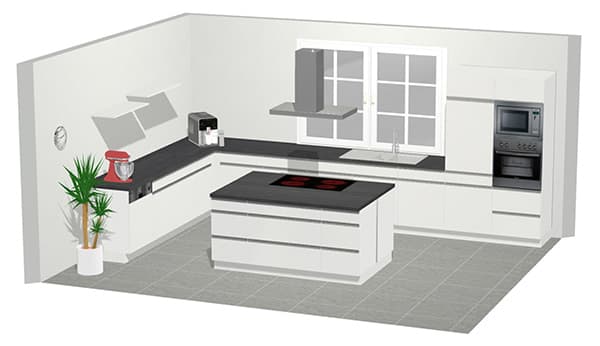 Hoekkeuken met eiland